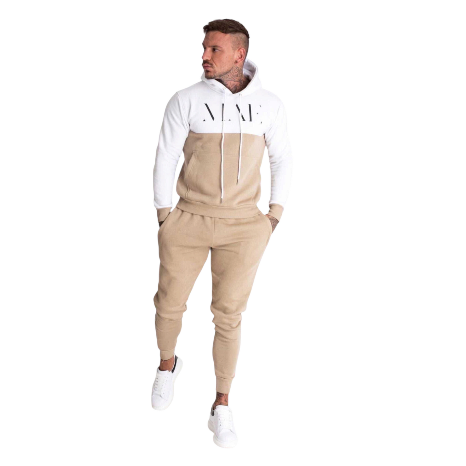 Tan and white Tracksuit